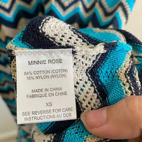 Minnie Rose Chevron Knit Sleeveless Dress Size XS - Picture 6 of 8